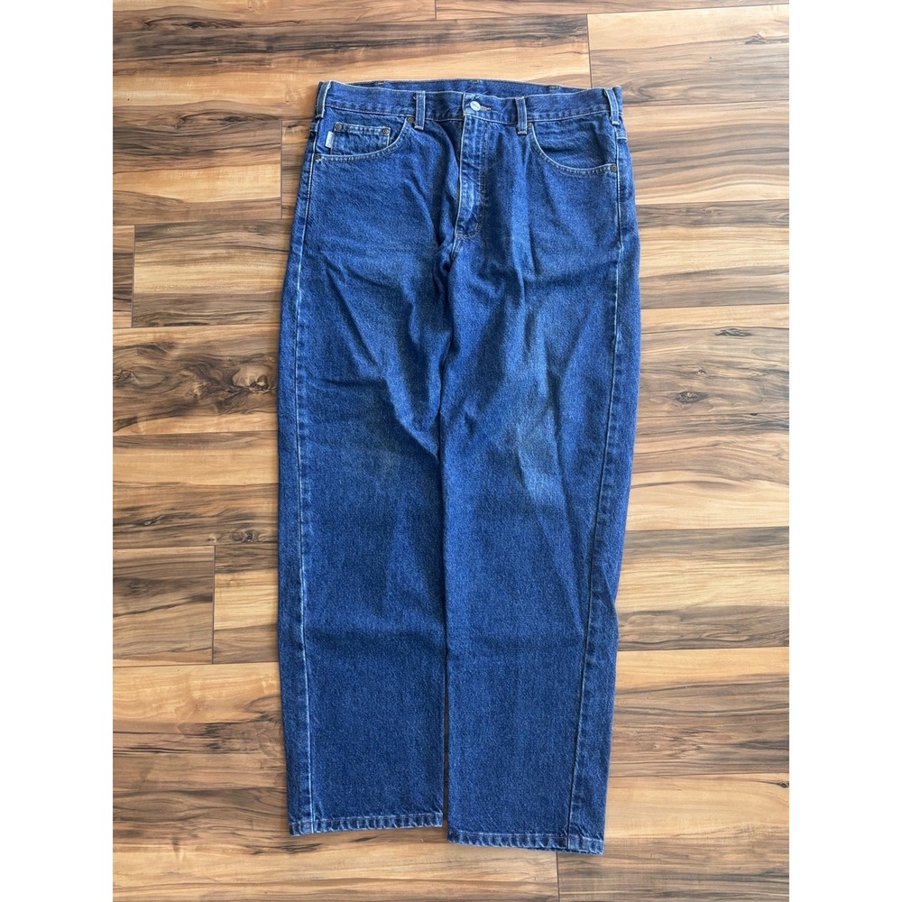 Carhartt Jeans Mens 36x30 Blue Denim Relaxed Fit Straight Leg Workwear